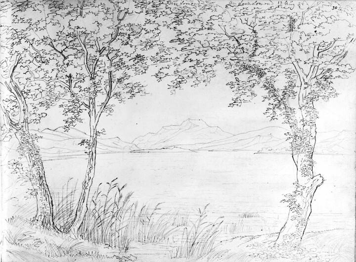 Mendelssohn sketch of Loch Lomond, 12 August 1829